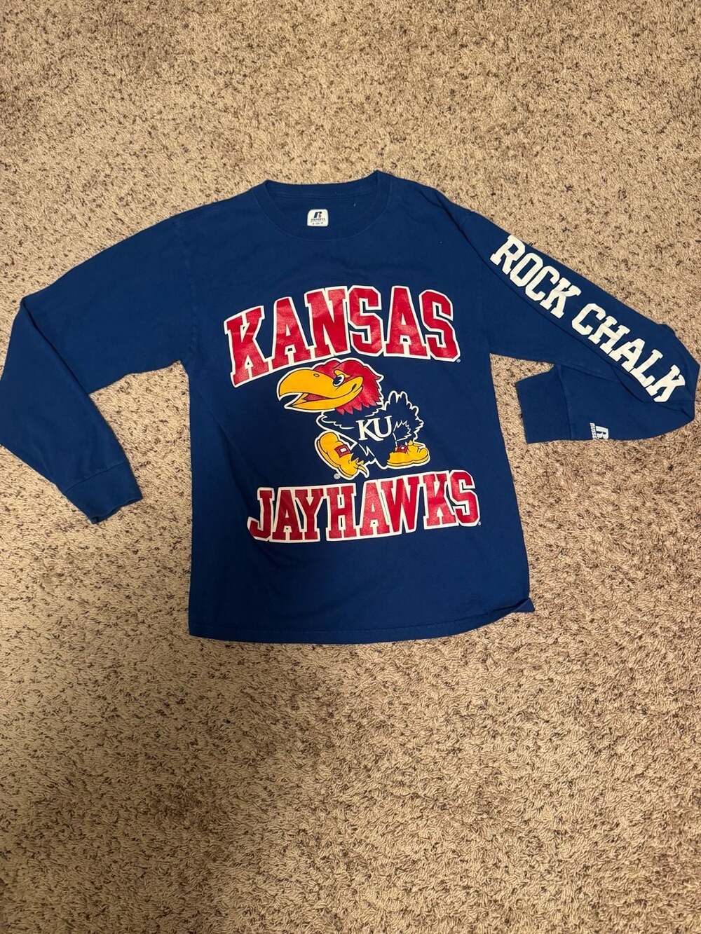 VINTAGE Russel Athletic Kansas Jayhawks Long Sleeve Size S